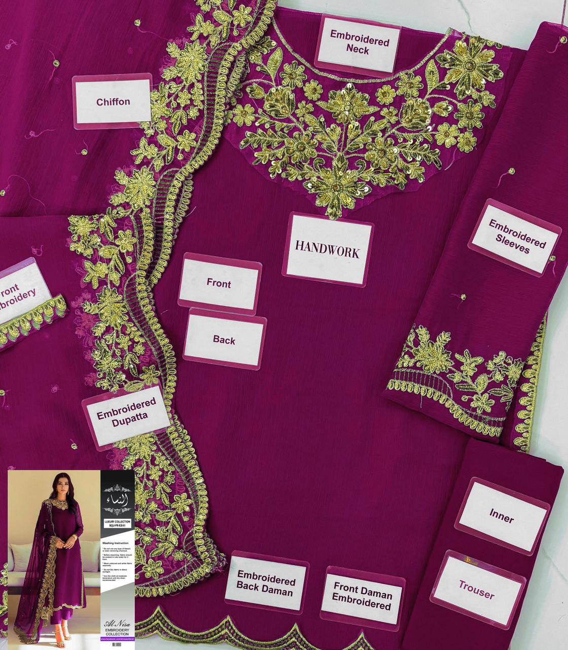 Chiffon 3pcs suit