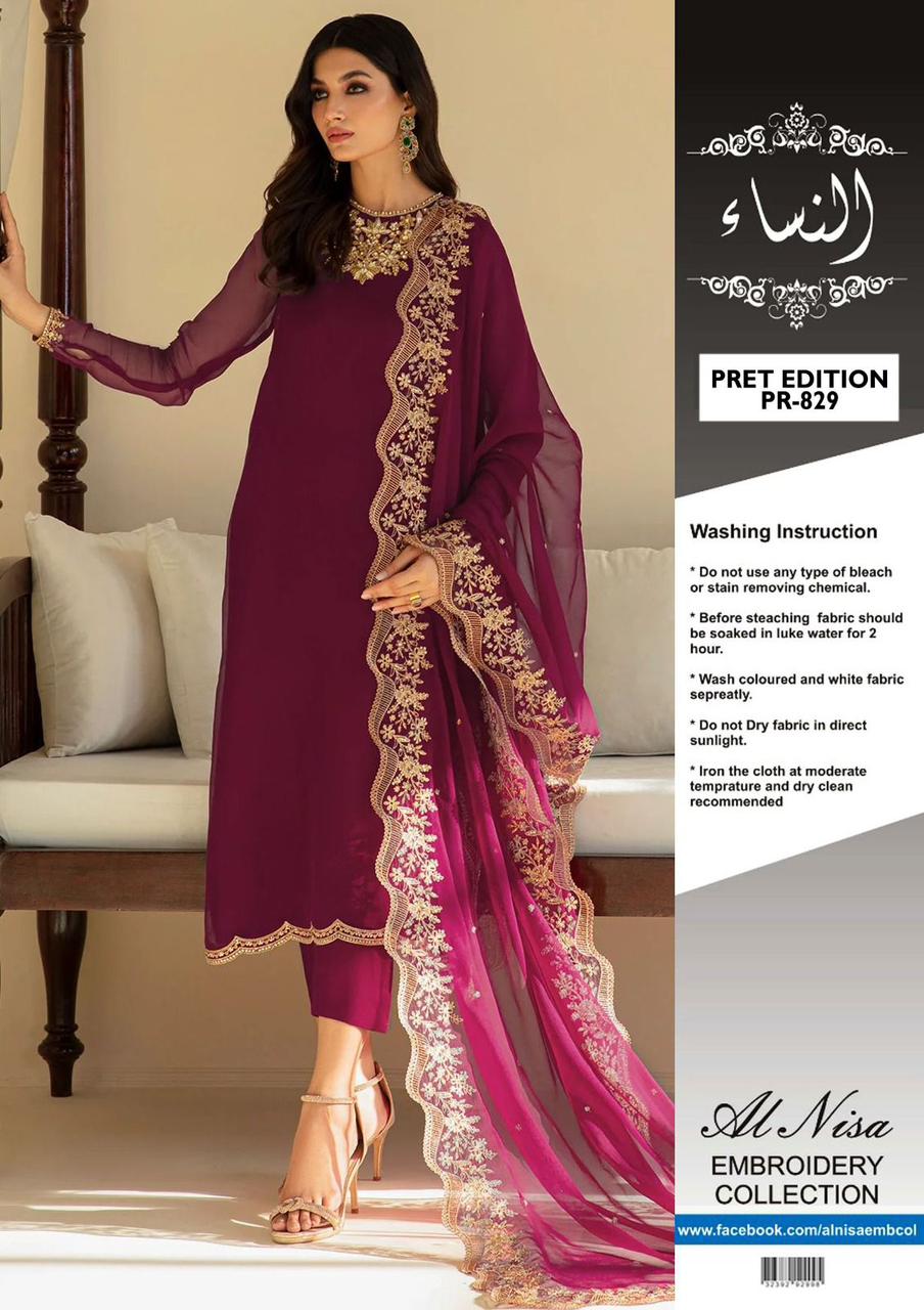 Chiffon 3pcs suit
